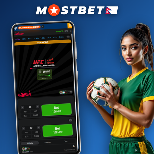 Mostbet Aviator crash game plane climbing a rising multiplier curve for Nepali players