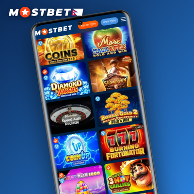 Mostbet Casino Pragmatic Play high-volatility slot reel symbols on purple gradient