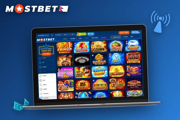 Mostbet Casino live blackjack dealer streamed on laptop with chip stack in warm studio light
