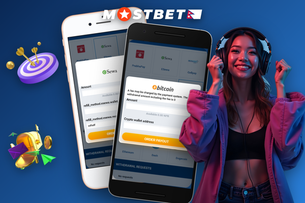 Smartphone ID upload screen with green tick showing Mostbet KYC verification step for first cashout
