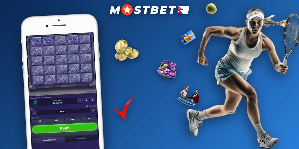 Mines Mostbet interface showing gems, bomb, NPR bet field and Cash Out button